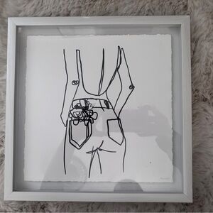 Modern Line Art Framed Print in Black and White